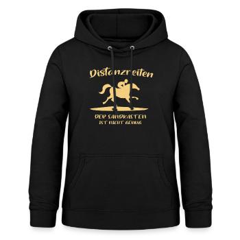 Distanzreiten der Sandkasten ist nicht genug - Frauen Hoodie - Schwarz - Vorne - AI Model Female 172 light (172cm)