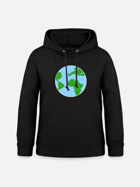 Welt - Frauen Hoodie - Schwarz