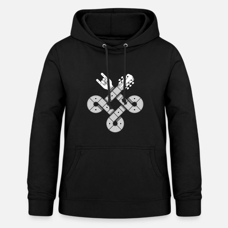 Celtic Knot gitarr. Rock Och Metal Musik Grafik - Luvtröja dam - svart