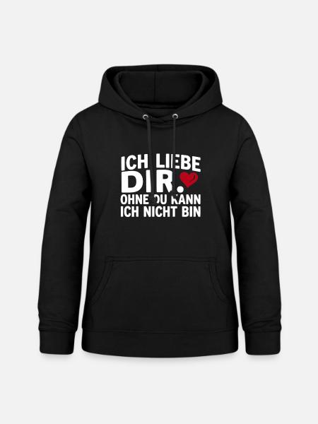 Liebe lustiger Spruch Ich liebe Dir  - Frauen Hoodie - Schwarz