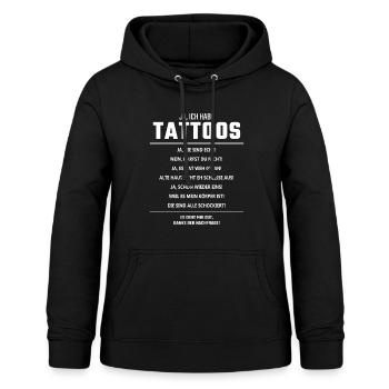 Ja ich habe tattoos - Frauen Hoodie - Schwarz - Vorne - AI Model Female 172 light (172cm)