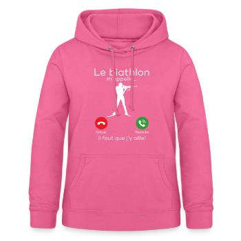 skiskydning ringer til mig - Dame hoodie - pink - Foran - AI Model Female 172 light (172cm)
