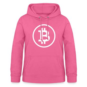 Bitcoin Logo Symbole Cercle Blanc Crypto Wallet - Sweat à capuche Femme - rose - Devant - AI Model Female 172 light (172cm)