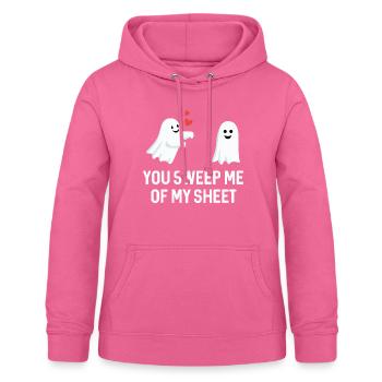 Tu me balaies de mon drap - Sweat à capuche Femme - rose - Devant - AI Model Female 172 light (172cm)