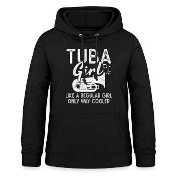 Tuba Mädchen Blasinstrument Orchester Musiker - Frauen Hoodie - Schwarz - Vorne - AI Model Female 172 light (172cm)