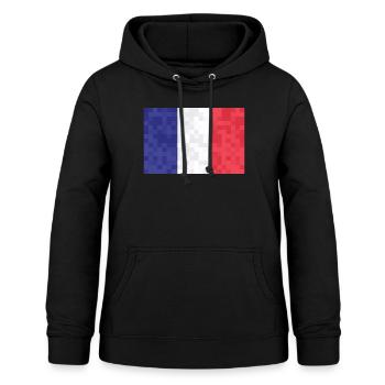 France Drapeau utilisé Look Drapeau français - Sweat à capuche Femme - noir - Devant - AI Model Female 172 light (172cm)