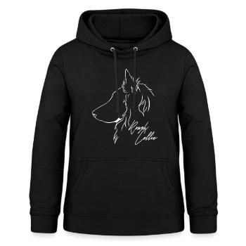 Rough Collie Profil Hunde Hund Wilsigns - Frauen Hoodie - Schwarz - Vorne - AI Model Female 172 light (172cm)