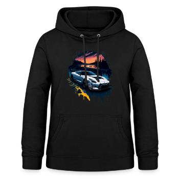 Sportwagen - Frauen Hoodie - Schwarz - Vorne - AI Model Female 172 light (172cm)