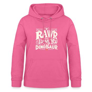 Dinosaure Humour Saint Valentin Phrases Drôles - Sweat à capuche Femme - rose - Devant - AI Model Female 172 light (172cm)