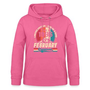 Vintage Geschenk zum 28. Geburtstag geboren im Februar 1996 - Frauen Hoodie - Pink - Vorne - AI Model Female 172 light (172cm)