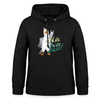 moin, Norddeutscher Gruss, hallo auf Norddeutsch - Frauen Hoodie - Schwarz - Vorne - AI Model Female 172 light (172cm)