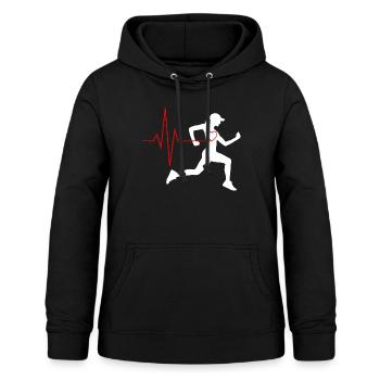 Running Girl | rennen, Sport, Herzschlag, Herz - Frauen Hoodie - Schwarz - Vorne - AI Model Female 172 light (172cm)