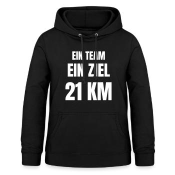Halbmarathon - Frauen Hoodie - Schwarz - Vorne - AI Model Female 172 light (172cm)