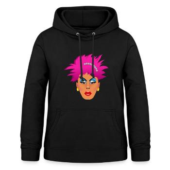 Drag Queen rose - Sweat à capuche Femme - noir - Devant - AI Model Female 172 light (172cm)