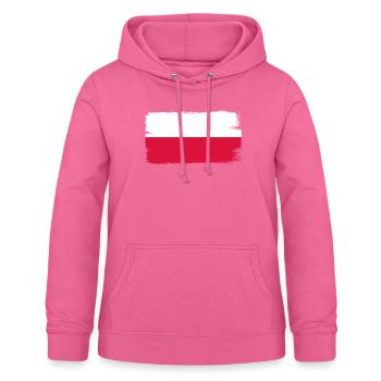 Polen Flagge Used Look Polska Polnische Fahne - Frauen Hoodie - Pink - Vorne - AI Model Female 172 light (172cm)