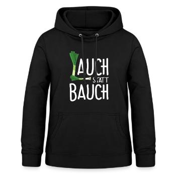 Lauch statt Bauch - Frauen Hoodie - Schwarz - Vorne - AI Model Female 172 light (172cm)