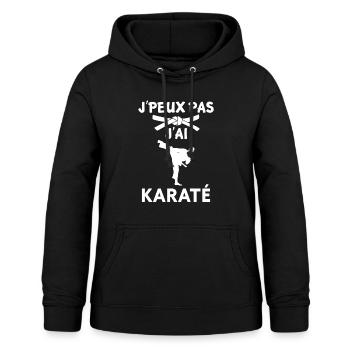 ICH KANN NICHT KARATE HABEN. - Frauen Hoodie - Schwarz - Vorne - AI Model Female 172 light (172cm)
