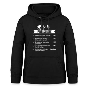Preisliste für Friseure - Frauen Hoodie - Schwarz - Vorne - AI Model Female 172 light (172cm)