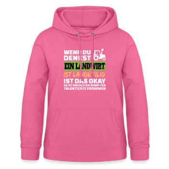 Landwirt Beruf Spruch Landwirtschaft Bauer - Frauen Hoodie - Pink - Vorne - AI Model Female 172 light (172cm)
