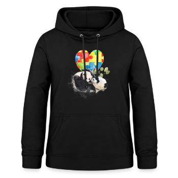 Panda Bunt Autismus Anders sein - Frauen Hoodie - Schwarz - Vorne - AI Model Female 172 light (172cm)