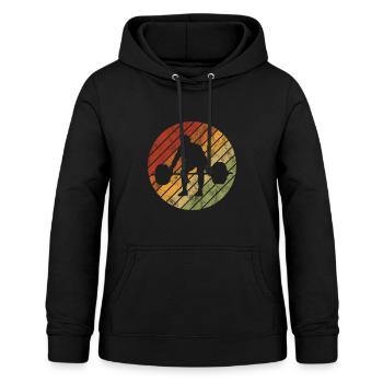 Musculation Bodybuilder GYM Fitnessstudio Retro - Sweat à capuche Femme - noir - Devant - AI Model Female 172 light (172cm)