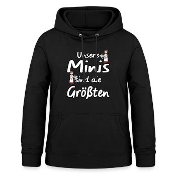 Unsere Minis sind die Größten - Frauen Hoodie - Schwarz - Vorne - AI Model Female 172 light (172cm)