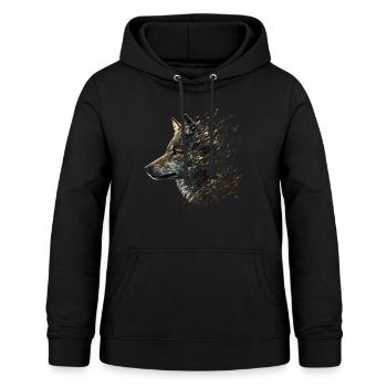 Wolf Tier Kunst Geschenk Tiermotiv - Frauen Hoodie - Schwarz - Vorne - AI Model Female 172 light (172cm)