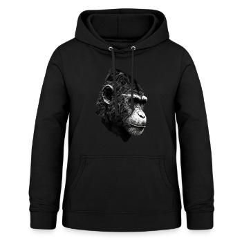 Gorilla Polygon Affe Tier Geschenk Zoo Tierisch - Frauen Hoodie - Schwarz - Vorne - AI Model Female 172 light (172cm)