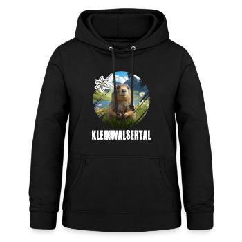 Kleinwalsertal Murmeltier für einen Walser - Frauen Hoodie - Schwarz - Vorne - AI Model Female 172 light (172cm)