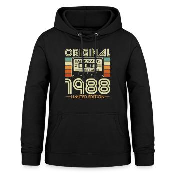 Original 1988 Vintage Vintage Birthday Retro - Sweat à capuche Femme - noir - Devant - AI Model Female 172 light (172cm)