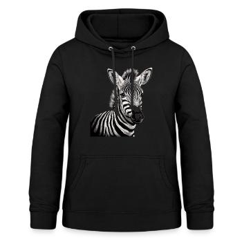 Zebra Afrika Tier - Frauen Hoodie - Schwarz - Vorne - AI Model Female 172 light (172cm)