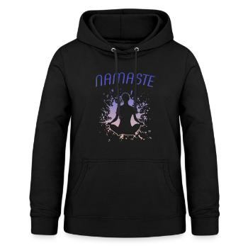 namaste - Frauen Hoodie - Schwarz - Vorne - AI Model Female 172 light (172cm)