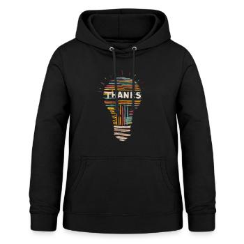 Inspirierende Dankeschön-Glühbirne - Frauen Hoodie - Schwarz - Vorne - AI Model Female 172 light (172cm)