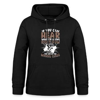 ASL Dolmetscher Gebärdensprache - Frauen Hoodie - Schwarz - Vorne - AI Model Female 172 light (172cm)