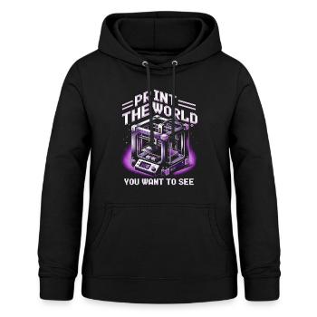 3D Druck Print The World You Want To See - Frauen Hoodie - Schwarz - Vorne - AI Model Female 172 light (172cm)