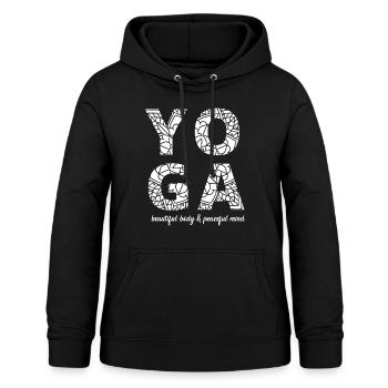 Yoga-beautiful body&peaceful mind - Frauen Hoodie - Schwarz - Vorne - AI Model Female 172 light (172cm)