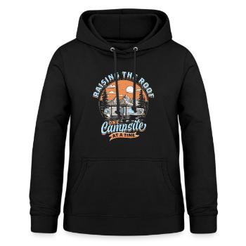Pop Up Camper Faltcaravan Raising The Roof - Frauen Hoodie - Schwarz - Vorne - AI Model Female 172 light (172cm)