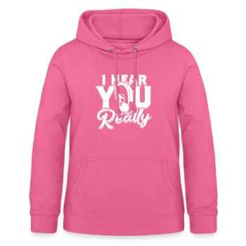 Malentendant Je t’entends mais pas vraiment - Sweat à capuche Femme - rose - Devant - AI Model Female 172 light (172cm)