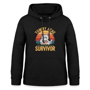 Tummy Ache Survivor Bauchschmerzen - Frauen Hoodie - Schwarz - Vorne - AI Model Female 172 light (172cm)