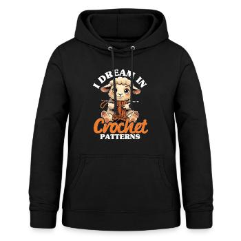 Häkeln Stricken I dream in crochet patterns - Frauen Hoodie - Schwarz - Vorne - AI Model Female 172 light (172cm)