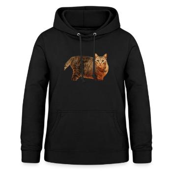 Katze Kätzchen - Frauen Hoodie - Schwarz - Vorne - AI Model Female 172 light (172cm)