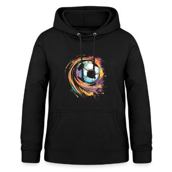 Fußball Streetart - Frauen Hoodie - Schwarz - Vorne - AI Model Female 172 light (172cm)