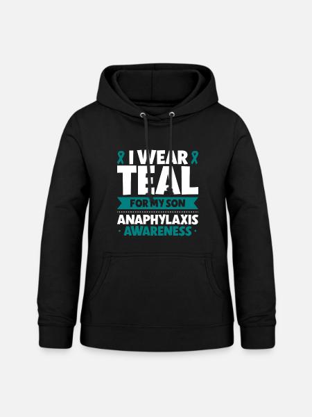 Anaphylaxie Sohn - Ich trag Türkis - Frauen Hoodie - Schwarz