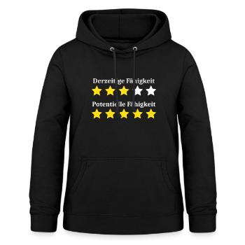 FM Manager Sterne Fähigkeiten - Frauen Hoodie - Schwarz - Vorne - AI Model Female 172 light (172cm)