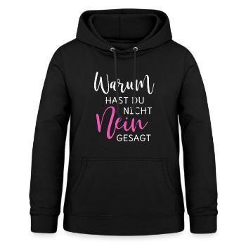 Warum hast Du nicht Nein gesagt - Frauen Hoodie - Schwarz - Vorne - AI Model Female 172 light (172cm)
