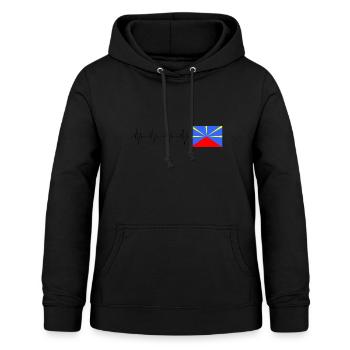Drapeau île de la Réunion Battement de Coeur - Sweat à capuche Femme - noir - Devant - AI Model Female 172 light (172cm)