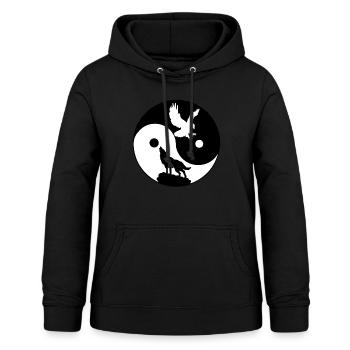 Yin Yang - Sweat à capuche Femme - noir - Devant - AI Model Female 172 light (172cm)