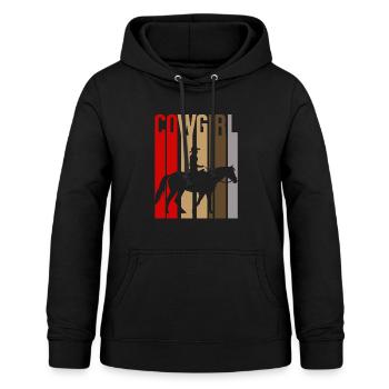 Vintage Silhouette - Frauen Hoodie - Schwarz - Vorne - AI Model Female 172 light (172cm)