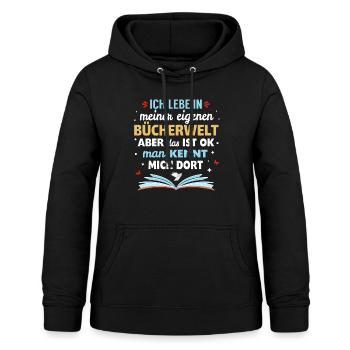 Wir lieben Bücher - Frauen Hoodie - Schwarz - Vorne - AI Model Female 172 light (172cm)