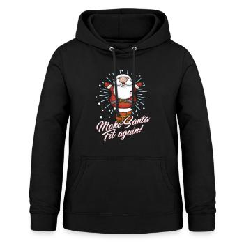 Make santa Fit Again - Sweat à capuche Femme - noir - Devant - AI Model Female 172 light (172cm)